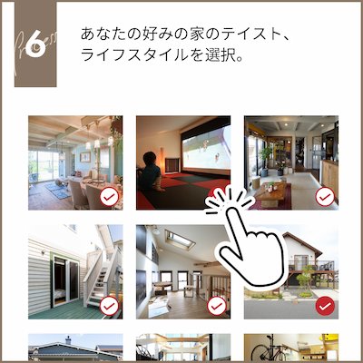 好みのインテリアテイスト、ライフスタイルを選択するイメージ図
