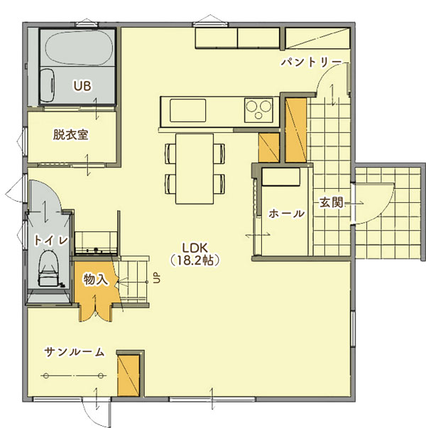 ママ楽の家 simple styleの参考例1F(1階)間取り図