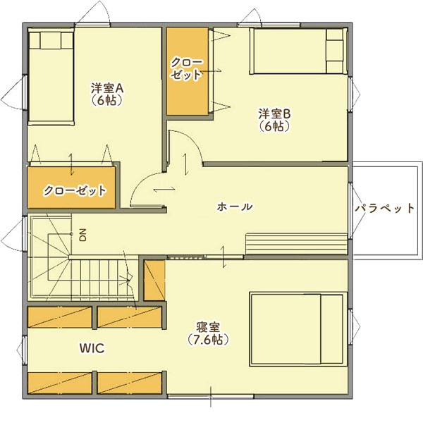 ママ楽の家 simple styleの参考例2F(2階)間取り図