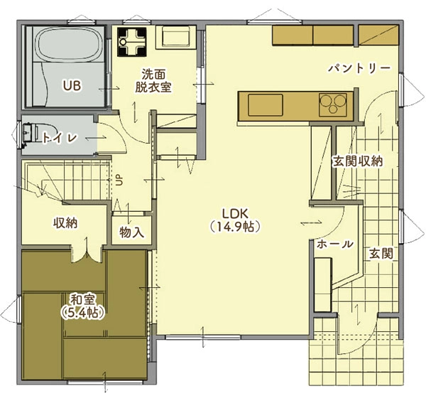 ママ楽の家の参考例1F(1階)間取り図